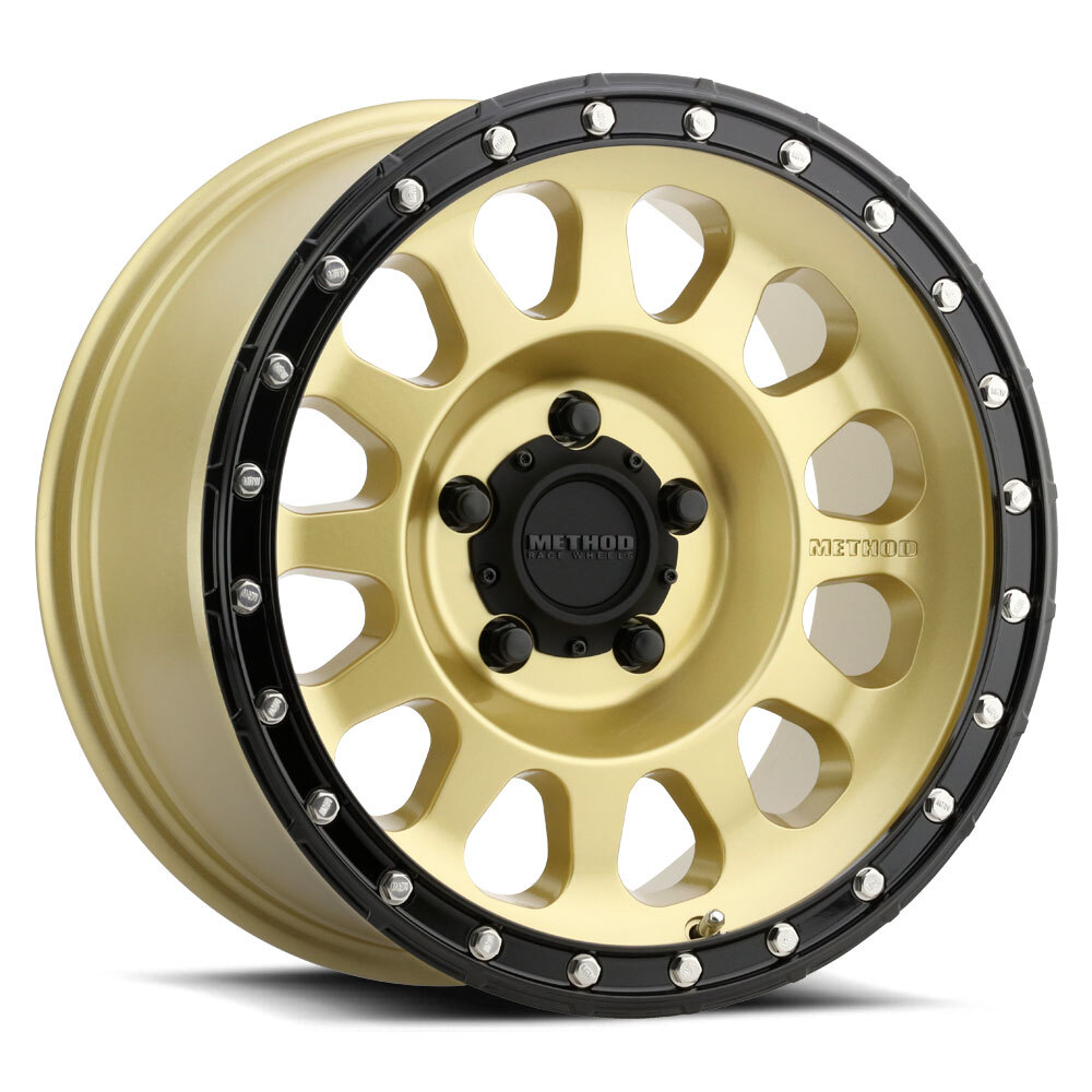 Method Race Wheels MR315; 18x9, 5x150, 18 OS; GOLD - BLACK LIP; 2007-2021 Tundra 5-Lug